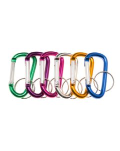 Set 12 Llaveros mosquetones recto 6 cm