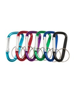 Set 12 Llaveros mosquetones recto plano 6 cm