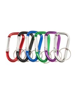 Set 12 Llaveros mosquetones recto plano 7 cm