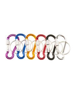 Set 12 Llaveros mosquetones con bloqueo 5 cm