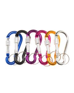 Set 12 Llaveros mosquetones con bloqueo 8 cm