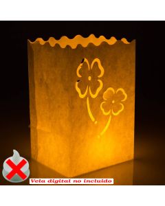Bolsa de luz trebol con vela