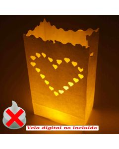 Bolsa de luz grande 20 corazon