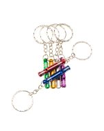 Set 12 llaveros silbatos aluminio con raya