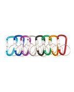 Set 12 Llaveros mosquetones recto con bloqueo 5 cm