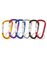 Set 12 Llaveros mosquetones recto con bloqueo 8 cm