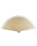 Abanico madera liso 23 cm-blanco
